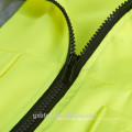 Benutzerdefinierte Reißverschluss Hallo Vis Arbeitsjacke Weste mit Kragen, ANSI Yellow High Visibility Reflektierende Sicherheitsweste mit Taschen